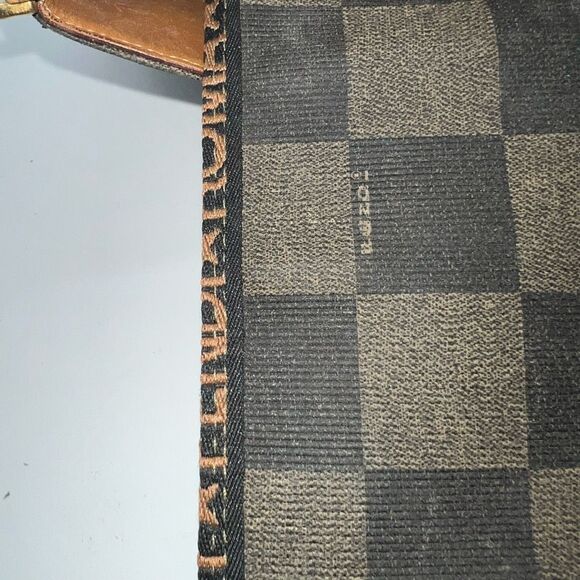 Fendi Vintage RARE Brown Checkered Box Short Handle Tote - Picture 12 of 16